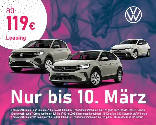 VW Taigo, T-Cross & Polo Sonderaktion nur für kurze Zeit | Nur bis 10. März!